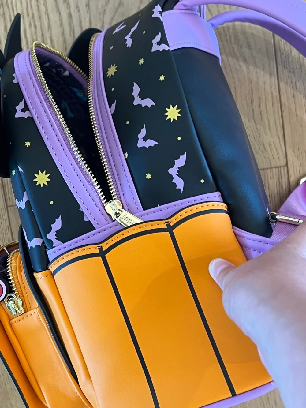Disney x Loungefly Halloween Angle Pumpkin Mini Backpack. Glow in the dark.